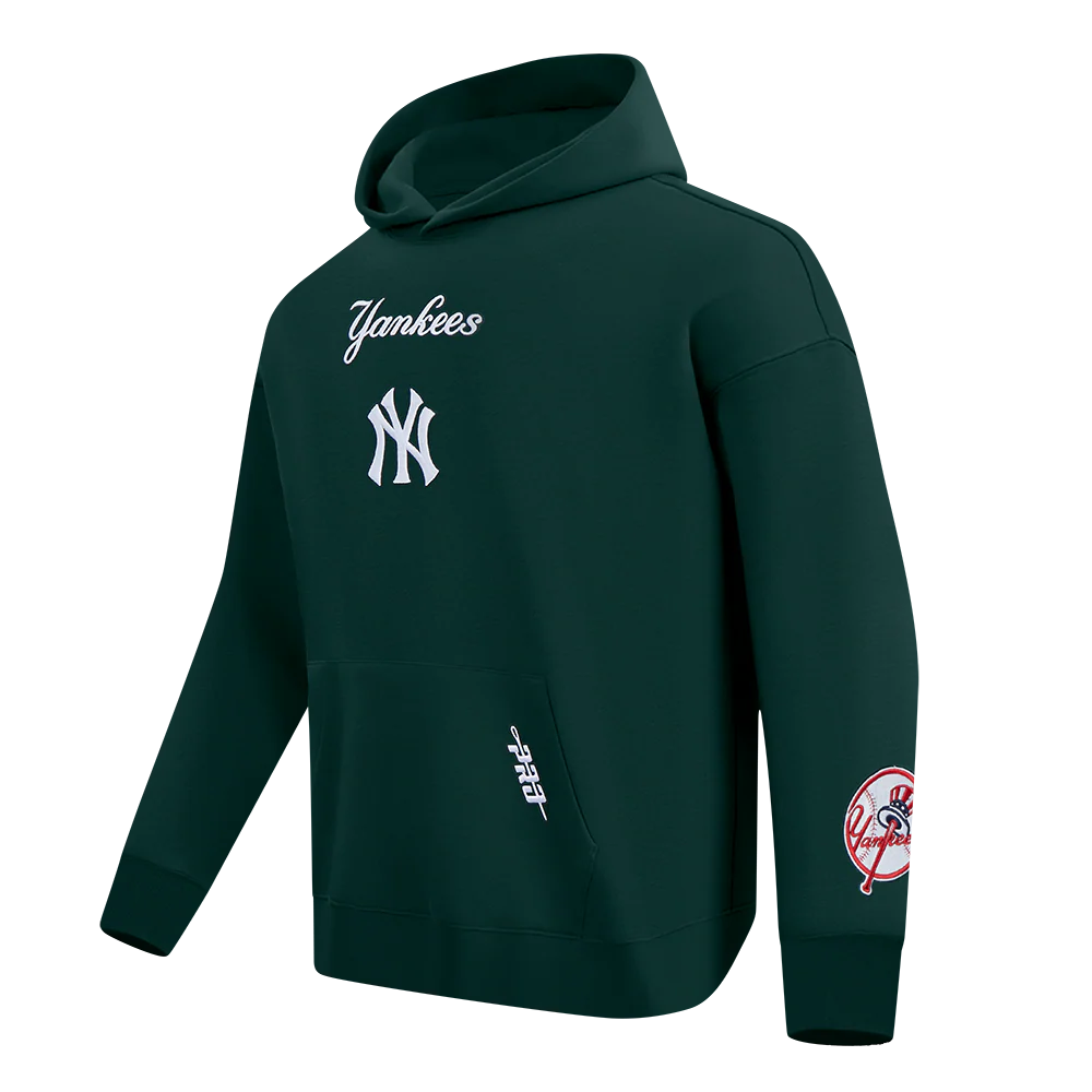 MLB NEW YORK YANKEES WINGSPAN MEN'S DROP SHOULDER FLC PO HOODIE (FOREST GREEN) - Image 3