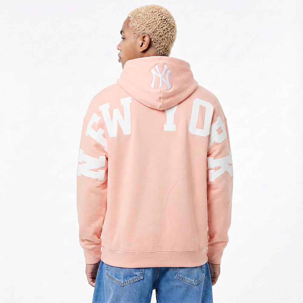 MLB NEW YORK YANKEES WINGSPAN MEN'S DROP SHOULDER FLC PO HOODIE (GUAVA)