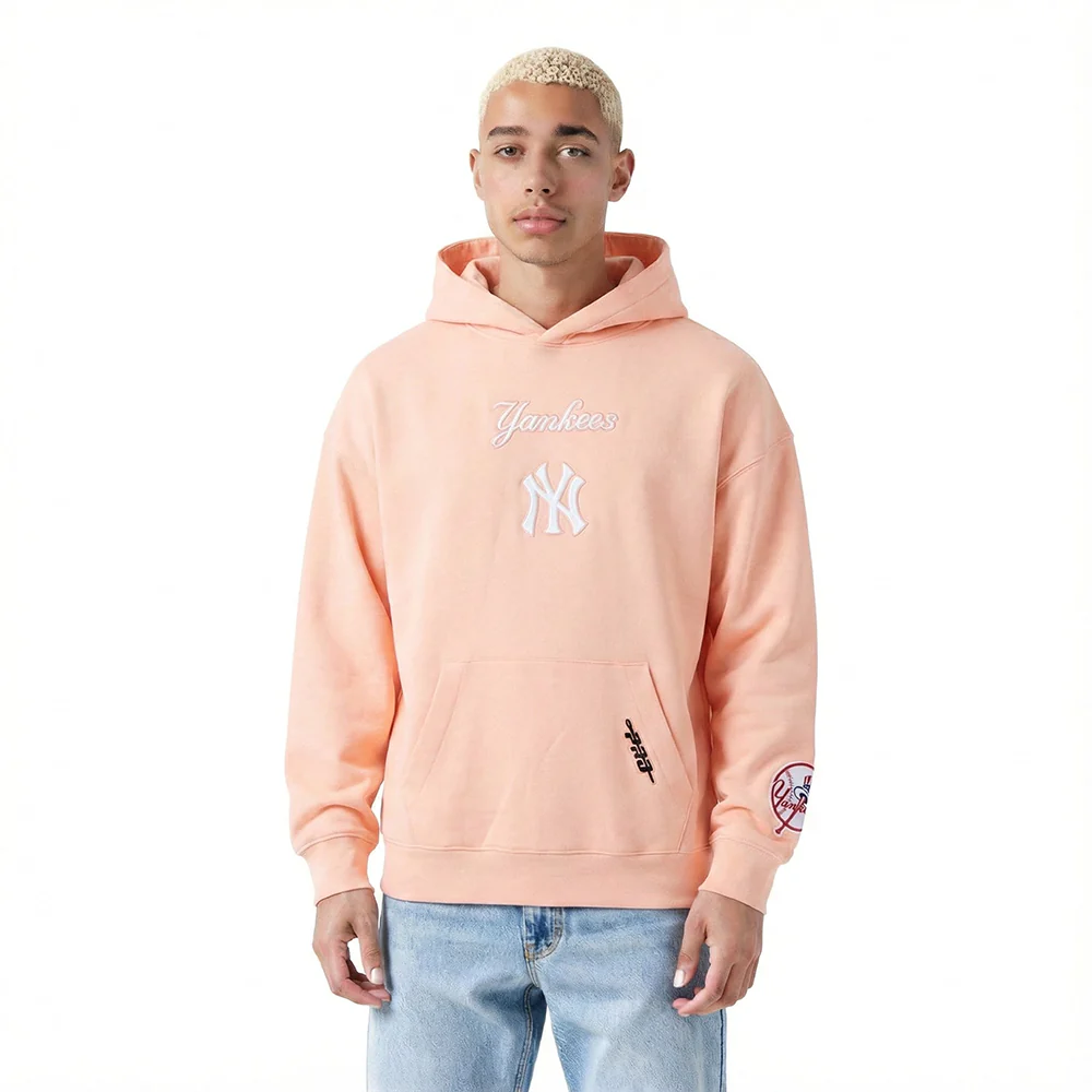 MLB NEW YORK YANKEES WINGSPAN MEN'S DROP SHOULDER FLC PO HOODIE (GUAVA) - Image 2