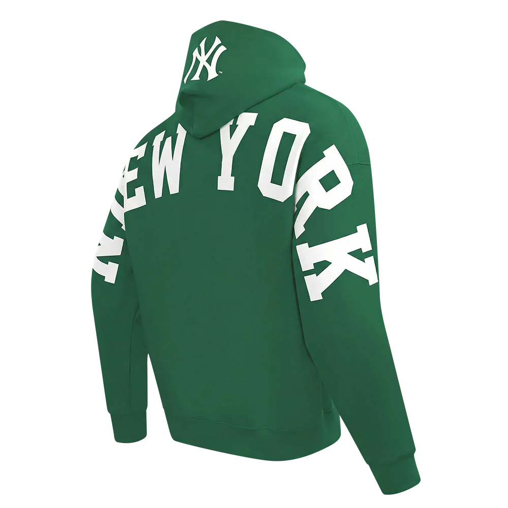 MLB NEW YORK YANKEES WINGSPAN MEN'S DROP SHOULDER FLC PO HOODIE (KELLY GREEN) - Image 4