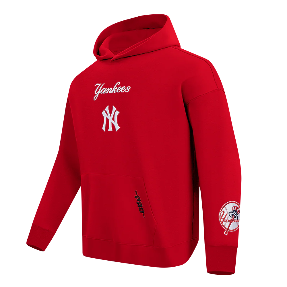MLB NEW YORK YANKEES WINGSPAN MEN'S DROP SHOULDER FLC PO HOODIE (RED) - Image 2