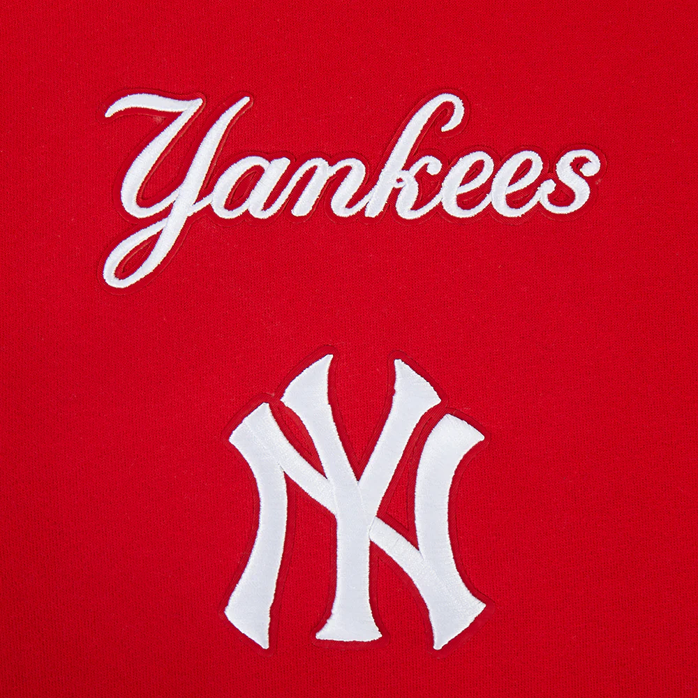 MLB NEW YORK YANKEES WINGSPAN MEN'S DROP SHOULDER FLC PO HOODIE (RED) - Image 4