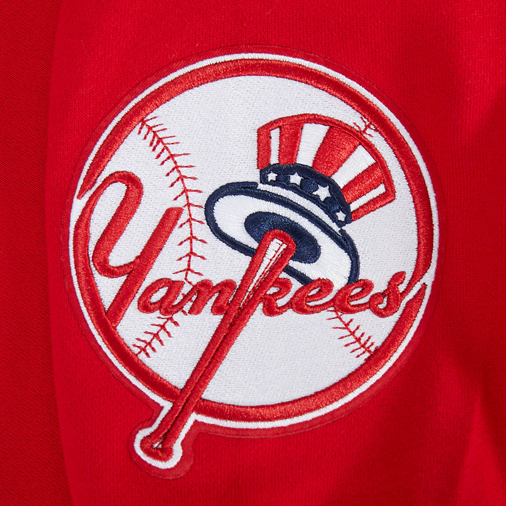 MLB NEW YORK YANKEES WINGSPAN MEN'S DROP SHOULDER FLC PO HOODIE (RED) - Image 5