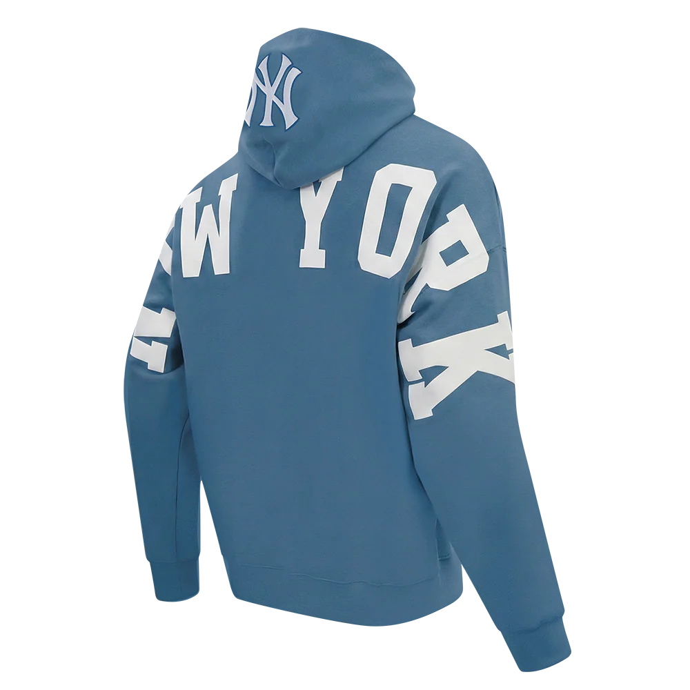 MLB NEW YORK YANKEES WINGSPAN MEN'S DROP SHOULDER FLC PO HOODIE (STEEL BLUE) - Image 4