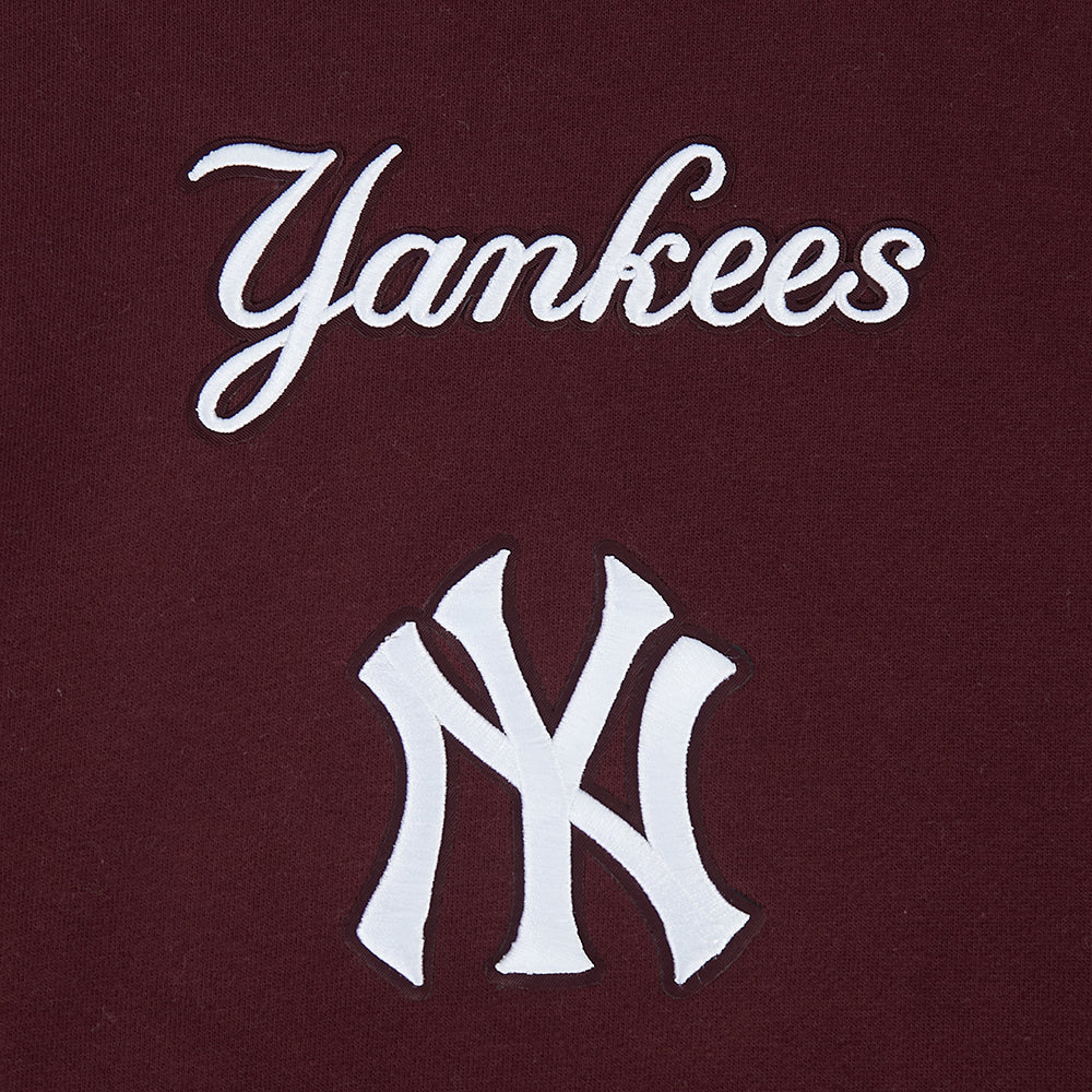 MLB NEW YORK YANKEES WINGSPAN MEN'S DROP SHOULDER FLC PO HOODIE (WINE) - Image 5