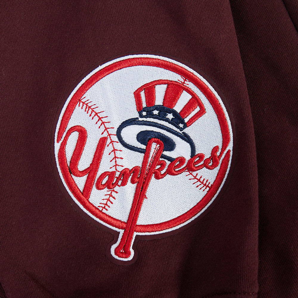 MLB NEW YORK YANKEES WINGSPAN MEN'S DROP SHOULDER FLC PO HOODIE (WINE) - Image 7