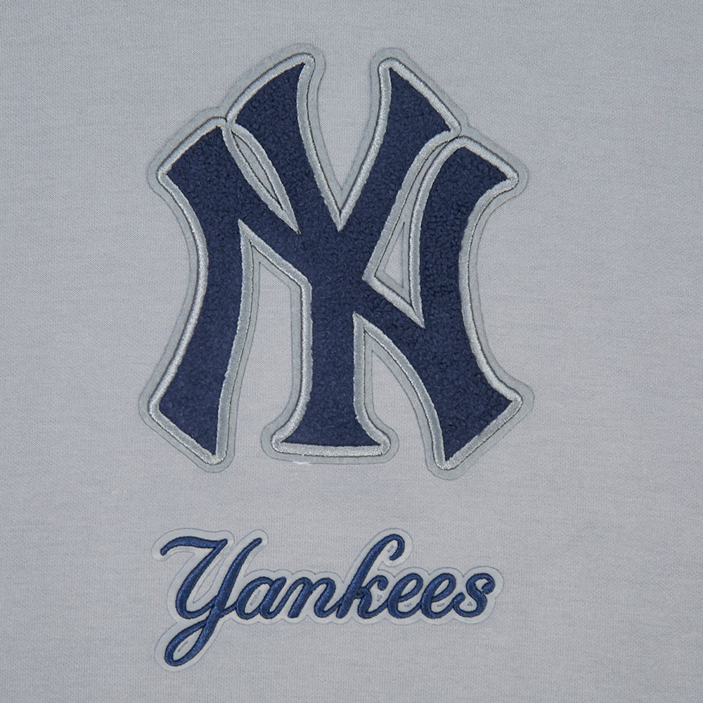 MLB NEW YORK YANKEES CLASSIC CHENILLE MEN'S DK PO HOODIE (GRAY) - Image 5