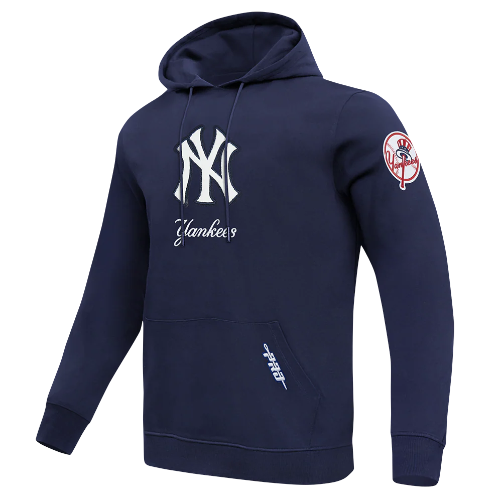 MLB NEW YORK YANKEES CLASSIC CHENILLE MEN'S DK PO HOODIE (MIDNIGHT NAVY) - Image 3