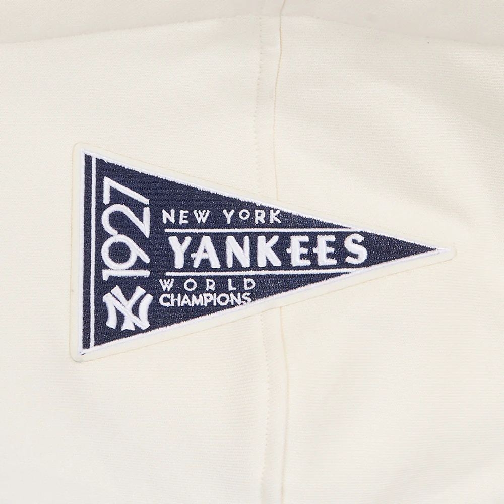 MLB NEW YORK YANKEES RETRO CLASSICS MEN'S RIB FLC PO HOODIE (EGGSHELL/ MIDNIGHT NAVY) - Image 7