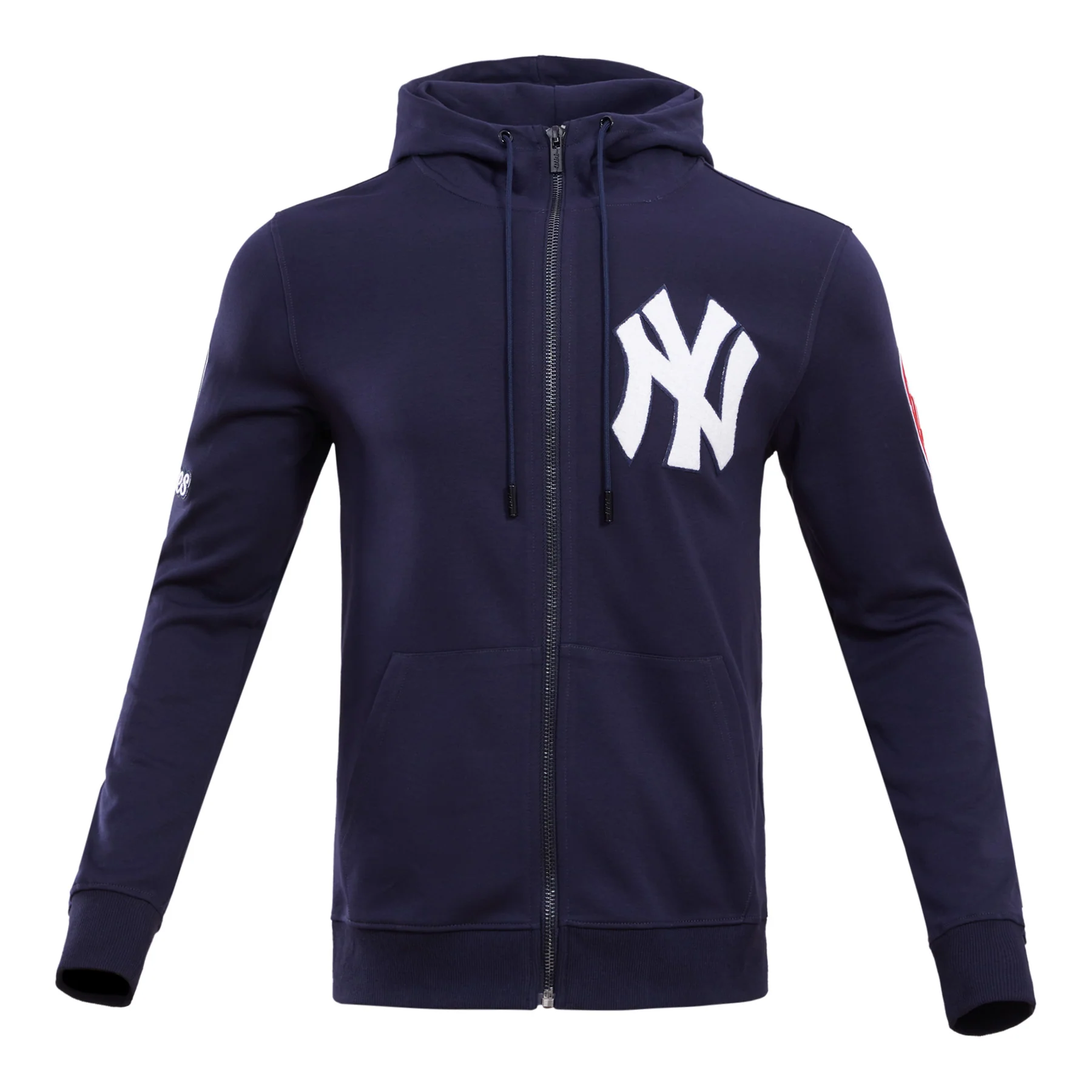 MLB NEW YORK YANKEES CLASSIC CHENILLE MEN'S FULL ZIP PULLOVER HOODIE (MIDNIGHT NAVY)