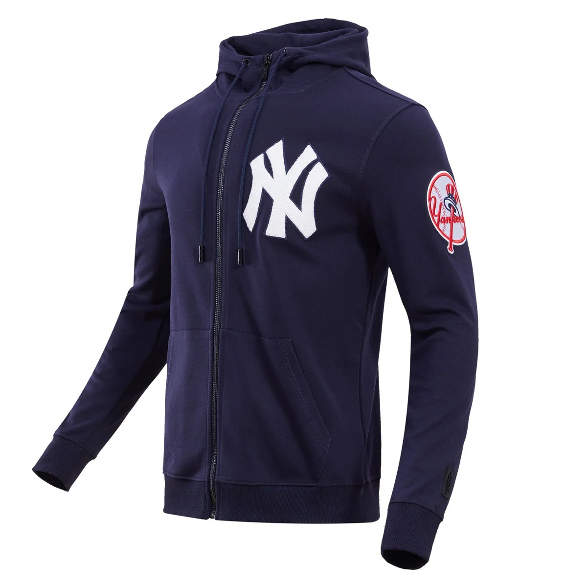 MLB NEW YORK YANKEES CLASSIC CHENILLE MEN'S FULL ZIP PULLOVER HOODIE (MIDNIGHT NAVY) - Image 5