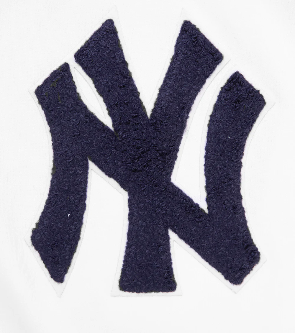 MLB NEW YORK YANKEES CLASSIC CHENILLE MEN'S FULL ZIP PULLOVER HOODIE (WHITE) - Image 7