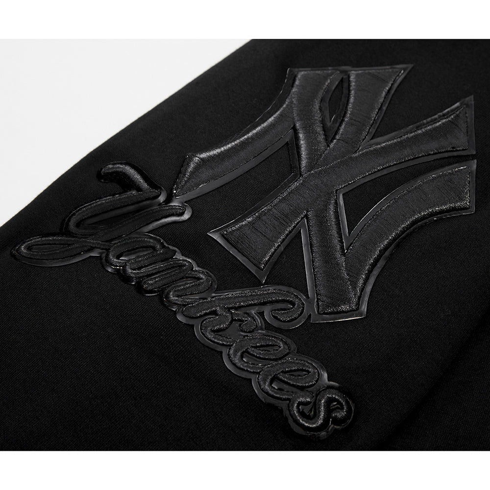 MLB NEW YORK YANKEES TRIPLE BLACK LOGO MEN'S PULLOVER HOODIE (BLACK) - Image 7