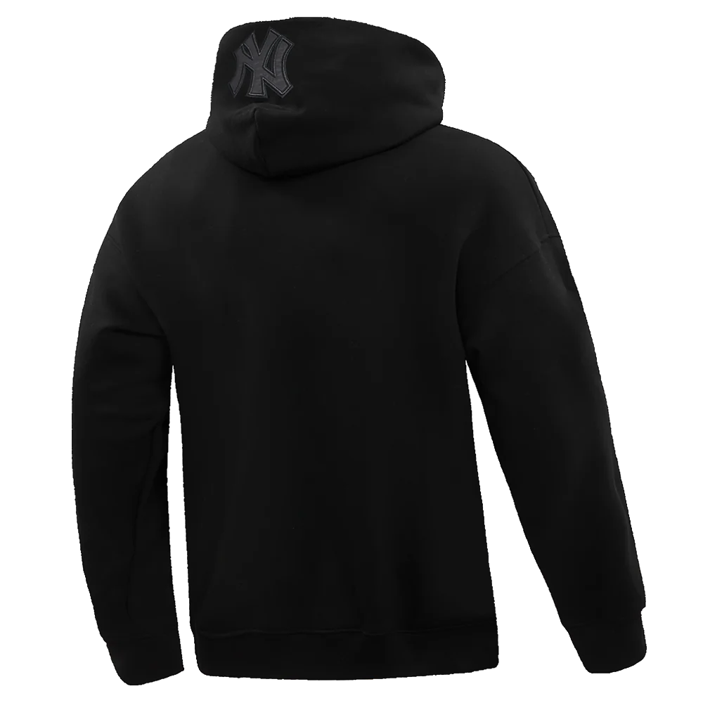 MLB NEW YORK YANKEES NEUTRAL DROP SHOULDER MEN'S PULLOVER HOODIE (BLACK) - Image 3