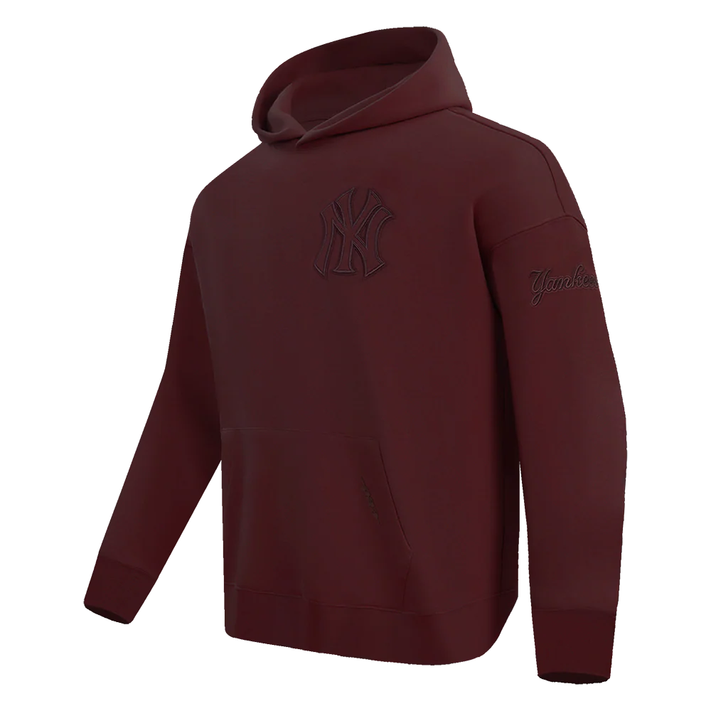 MLB NEW YORK YANKEES NEUTRAL MEN'S DROP SHOULDER PO HOODIE (WINE) - Image 2
