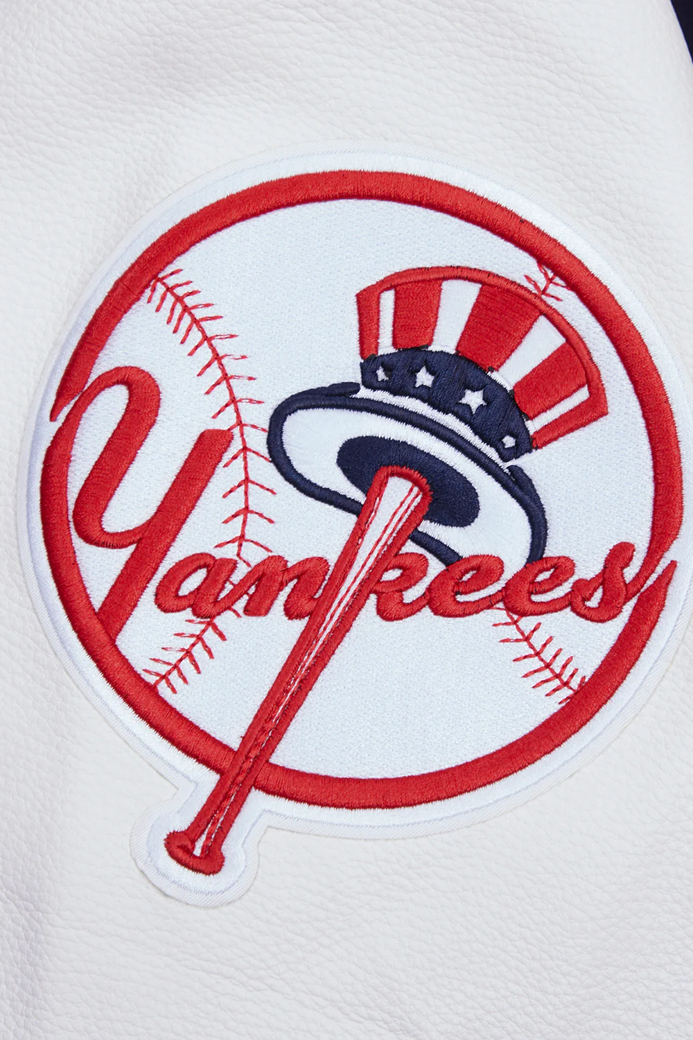 MLB NEW YORK YANKEES SCRIPT TAIL MEN'S RIB WOOL VARSITY JACKET (MIDNIGHT NAVY/WHITE) - Image 11