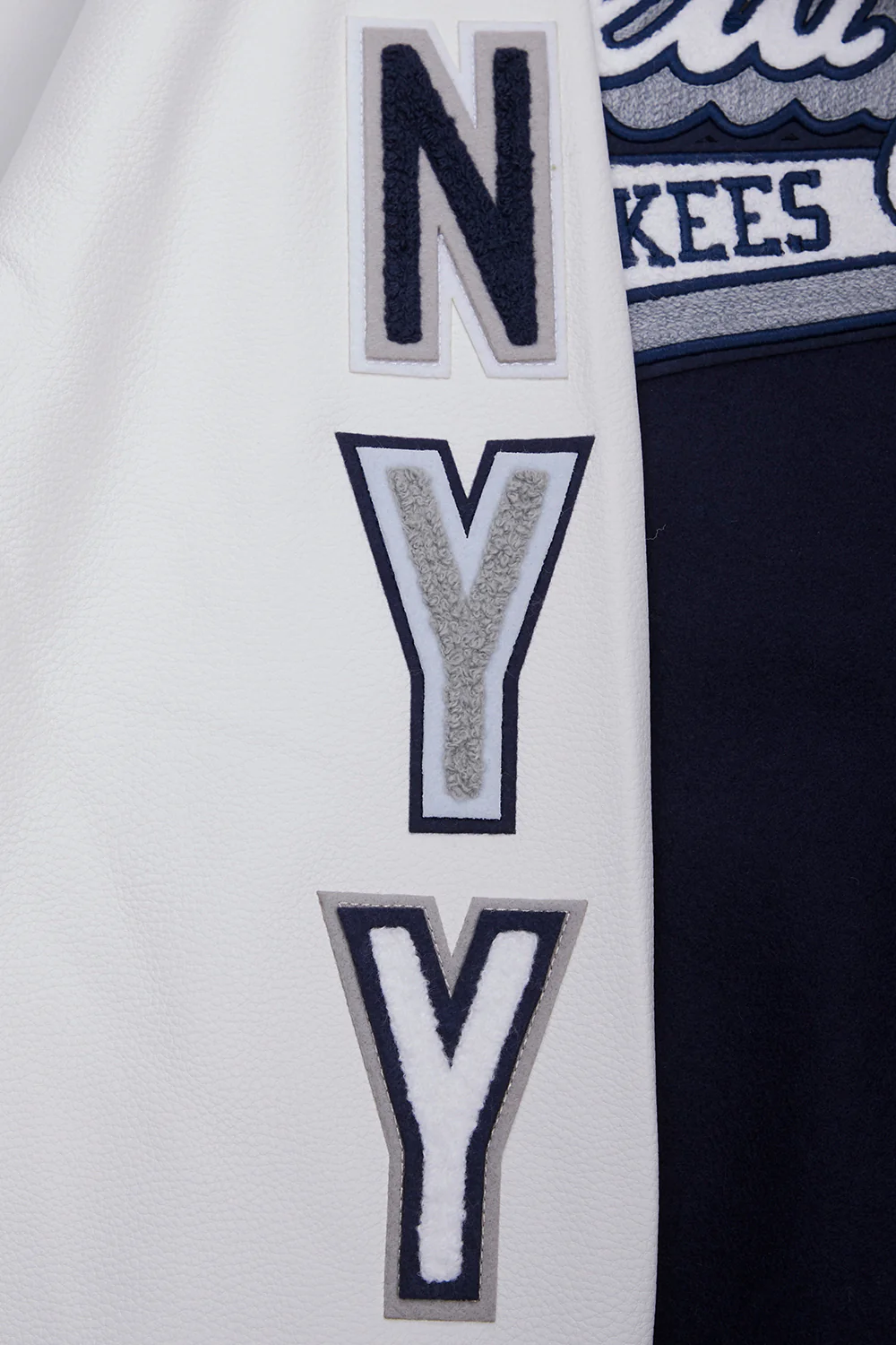 MLB NEW YORK YANKEES SCRIPT TAIL MEN'S RIB WOOL VARSITY JACKET (MIDNIGHT NAVY/WHITE) - Image 13