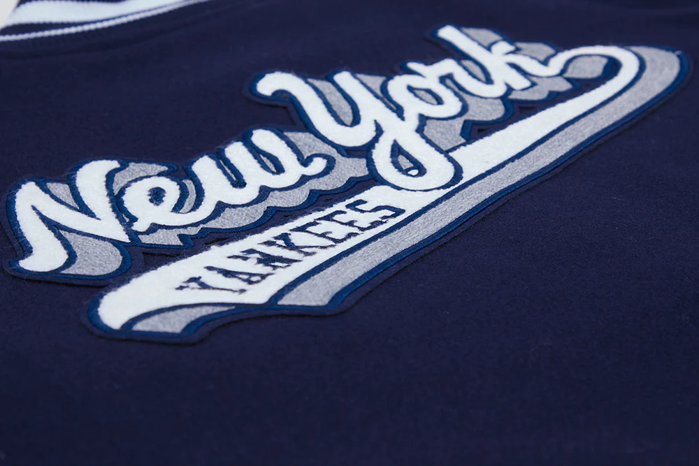 MLB NEW YORK YANKEES SCRIPT TAIL MEN'S RIB WOOL VARSITY JACKET (MIDNIGHT NAVY/WHITE) - Image 16
