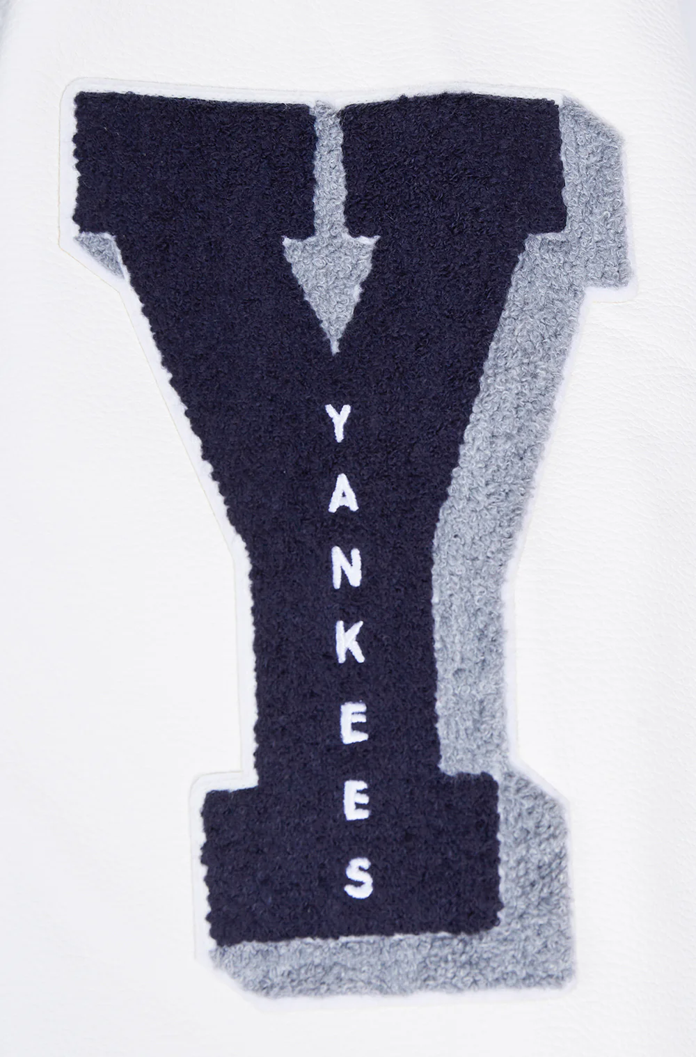 MLB NEW YORK YANKEES OLD ENGLISH MEN'S RIB WOOL VARSITY JACKET (MIDNIGHT NAVY/WHITE) - Image 8