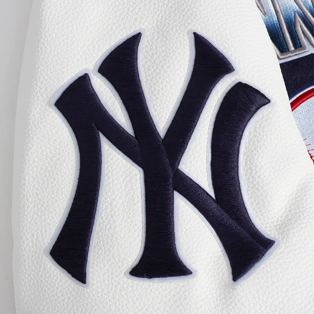 MLB NEW YORK YANKEES TURN IT UP MEN'S RIB WOOL VARSITY JACKET (MIDNIGHT NAVY/WHITE) - Image 8