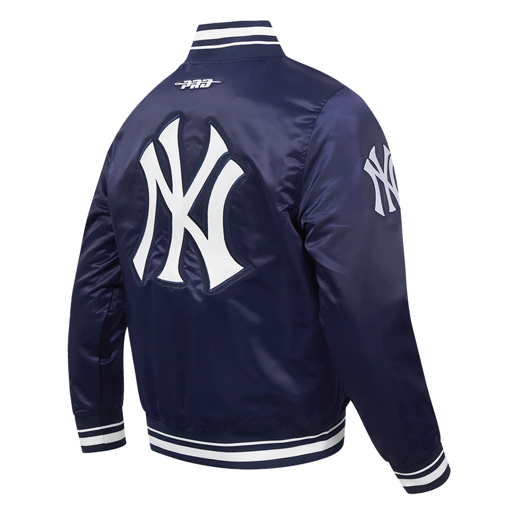 MLB NEW YORK YANKEES CITY RANSOM MEN'S RIB SATIN JACKET (MIDNIGHT NAVY) - Image 8