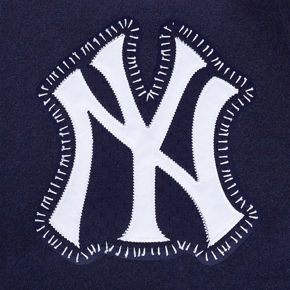 MLB NEW YORK YANKEES DIY PICK STITCH MEN'S RIB WOOL VARSITY JACKET (MIDNIGHT NAVY/WHITE) - Image 13