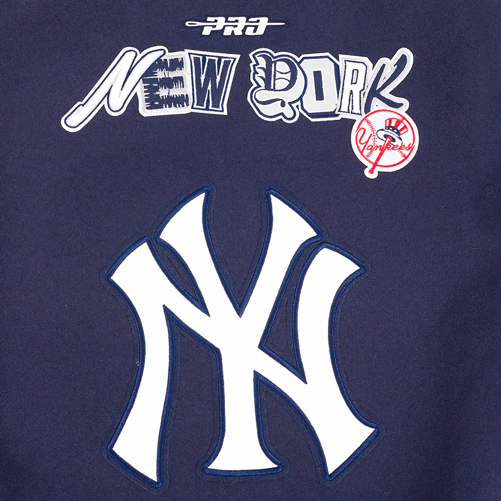 MLB NEW YORK YANKEES CITY RANSOM MEN'S RIB WOOL VARSITY JACKET (MIDNIGHT NAVY/WHITE) - Image 11