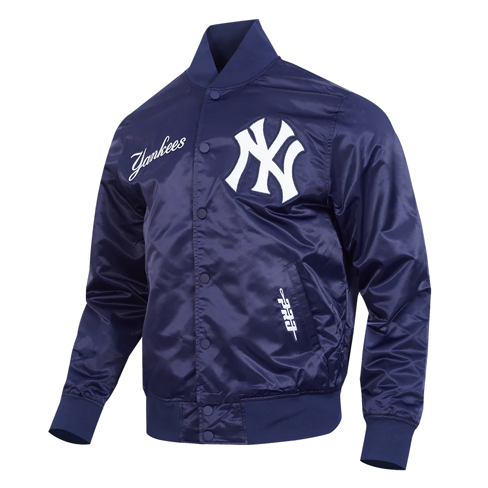 MLB NEW YORK YANKEES SOUVENIR MEN'S SATIN JACKET (NAVY) - Image 2