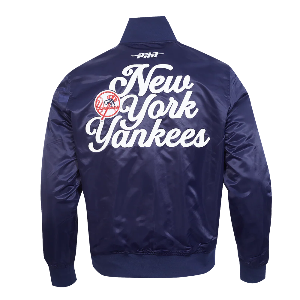MLB NEW YORK YANKEES SOUVENIR MEN'S SATIN JACKET (NAVY) - Image 3