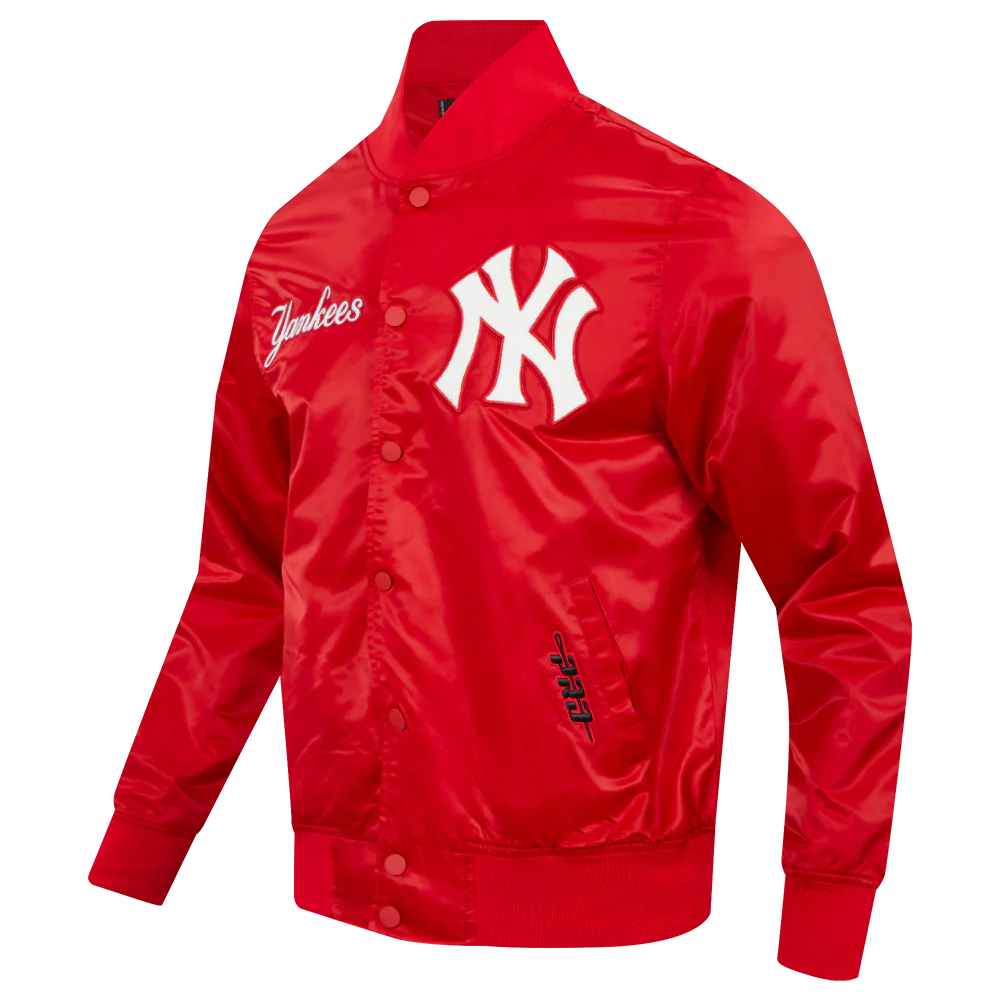 MLB NEW YORK YANKEES SOUVENIR MEN'S SATIN JACKET (RED) - Image 2