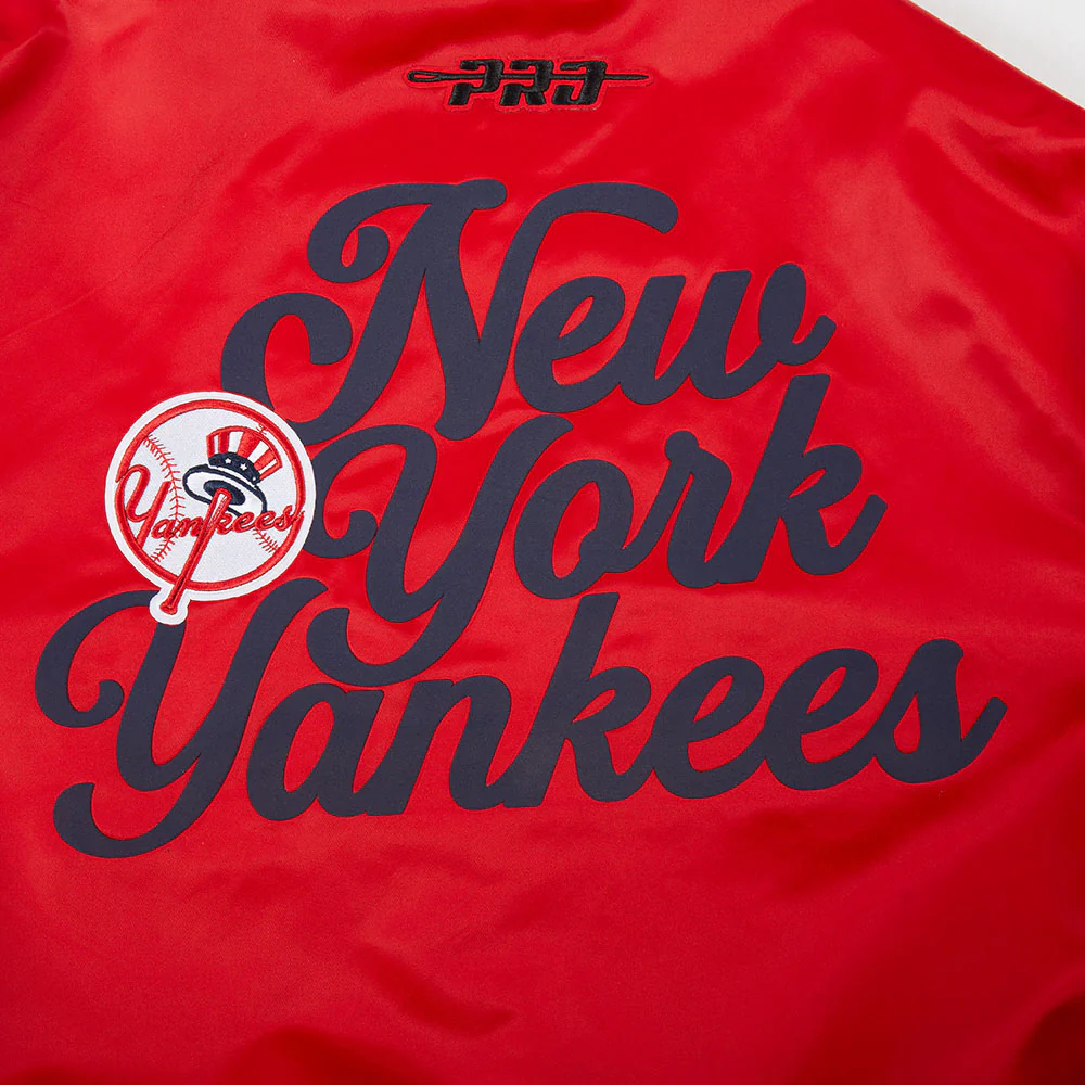 MLB NEW YORK YANKEES SOUVENIR MEN'S SATIN JACKET (RED) - Image 5