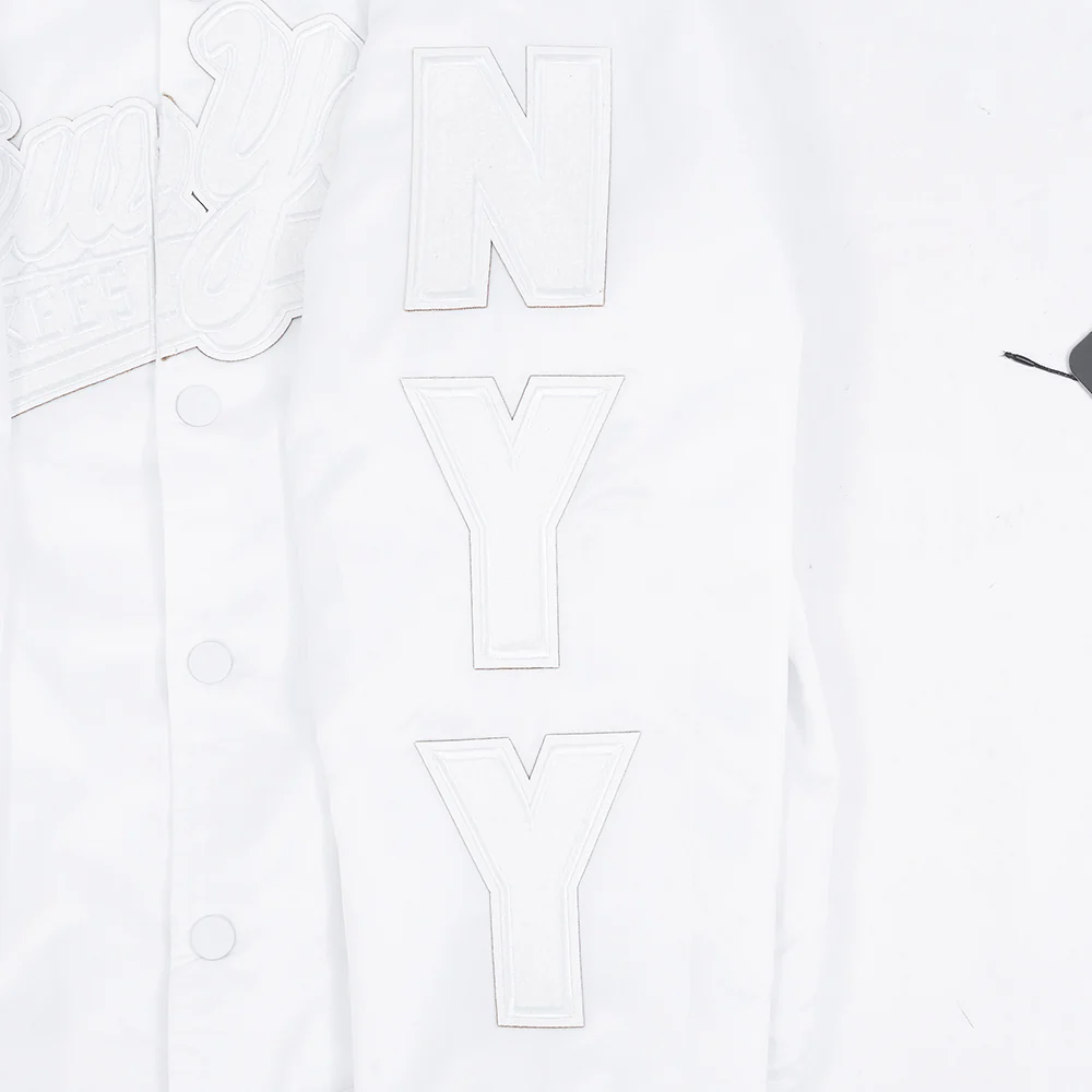 MLB NEW YORK YANKEES WHITE OUT MEN'S SATIN JACKET (WHITE) - Image 6