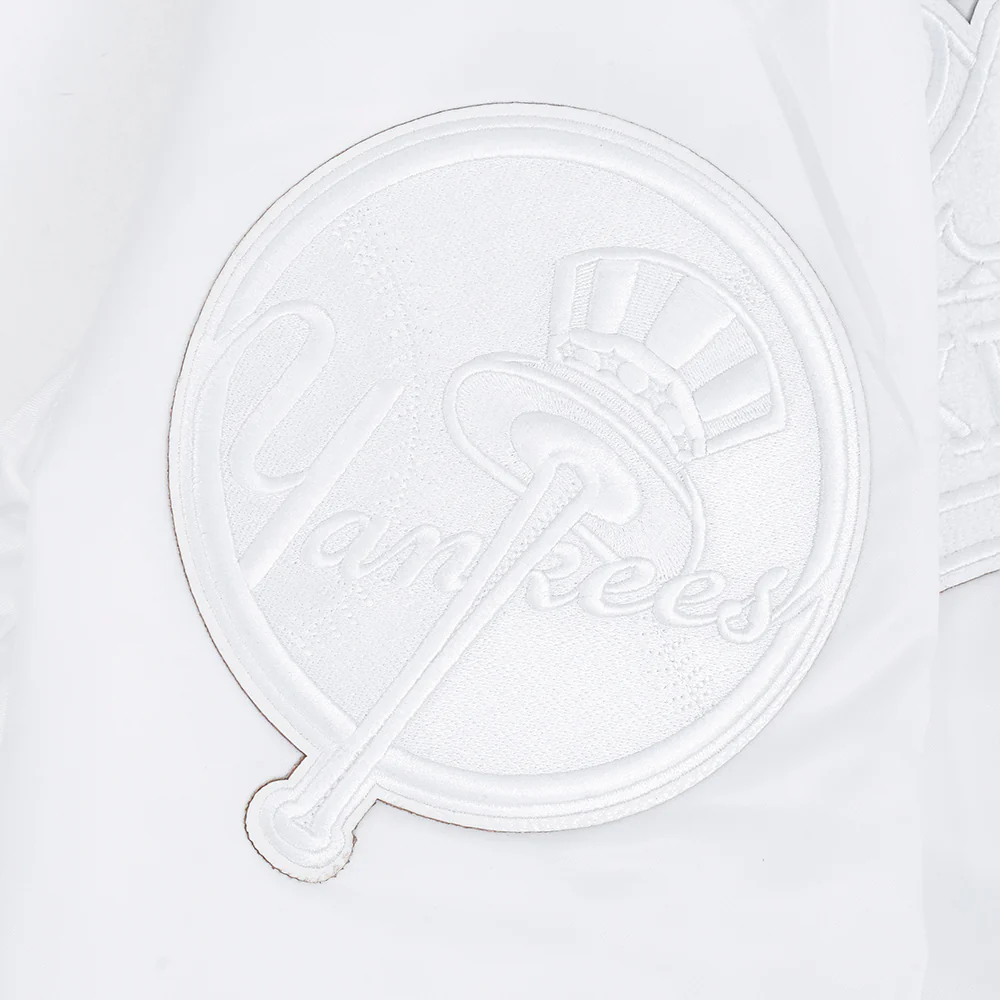 MLB NEW YORK YANKEES WHITE OUT MEN'S SATIN JACKET (WHITE) - Image 7