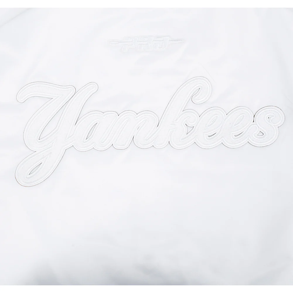 MLB NEW YORK YANKEES WHITE OUT MEN'S SATIN JACKET (WHITE) - Image 8