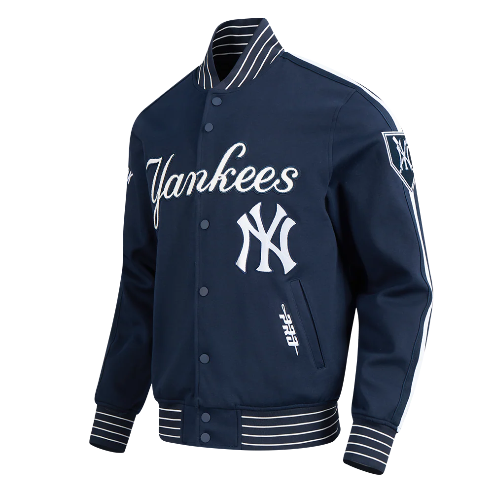 MLB NEW YORK YANKEES CURRENT LOGO PRO GAME DAY MEN'S DOUBLE KNIT JACKET (MIDNIGHT NAVY/WHITE) - Image 2
