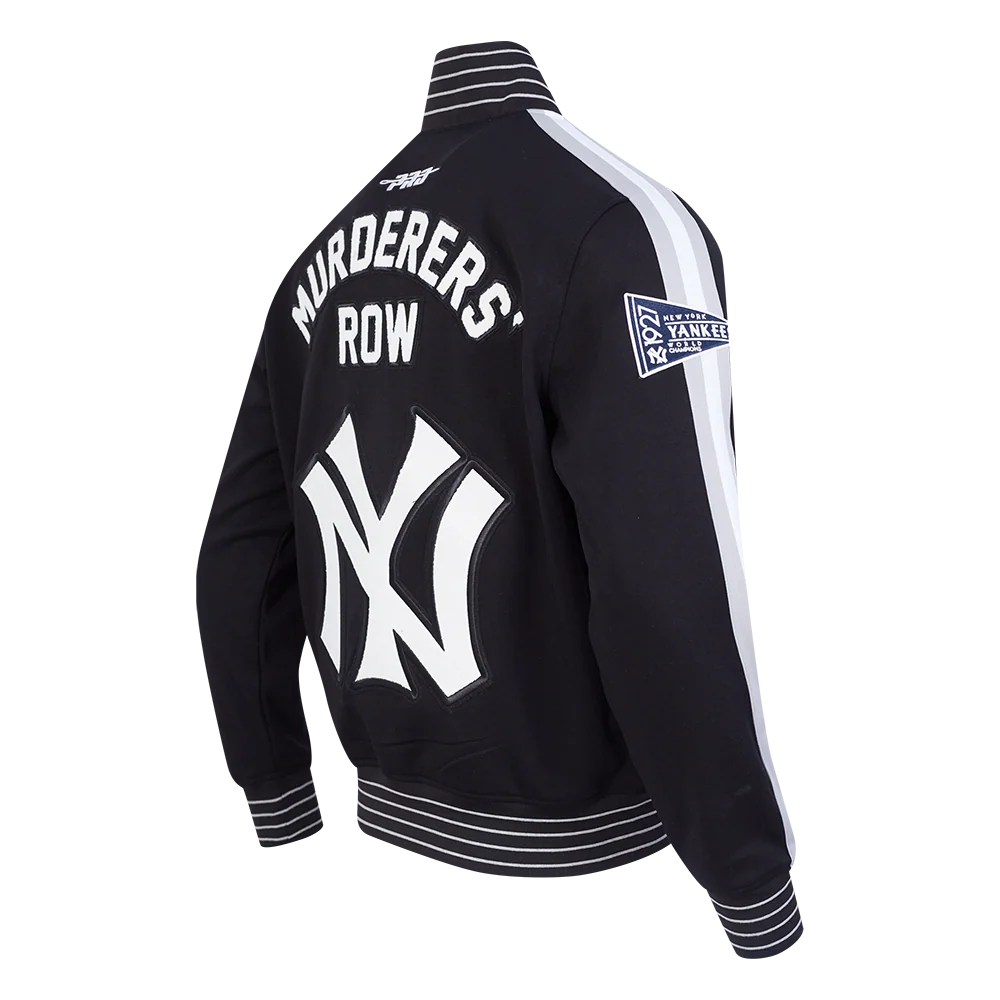 MLB NEW YORK YANKEES COOPERSTOWN LOGO PRO GAME DAY MEN'S DOUBLE KNIT JACKET (BLACK/SILVER/WHITE) - Image 4