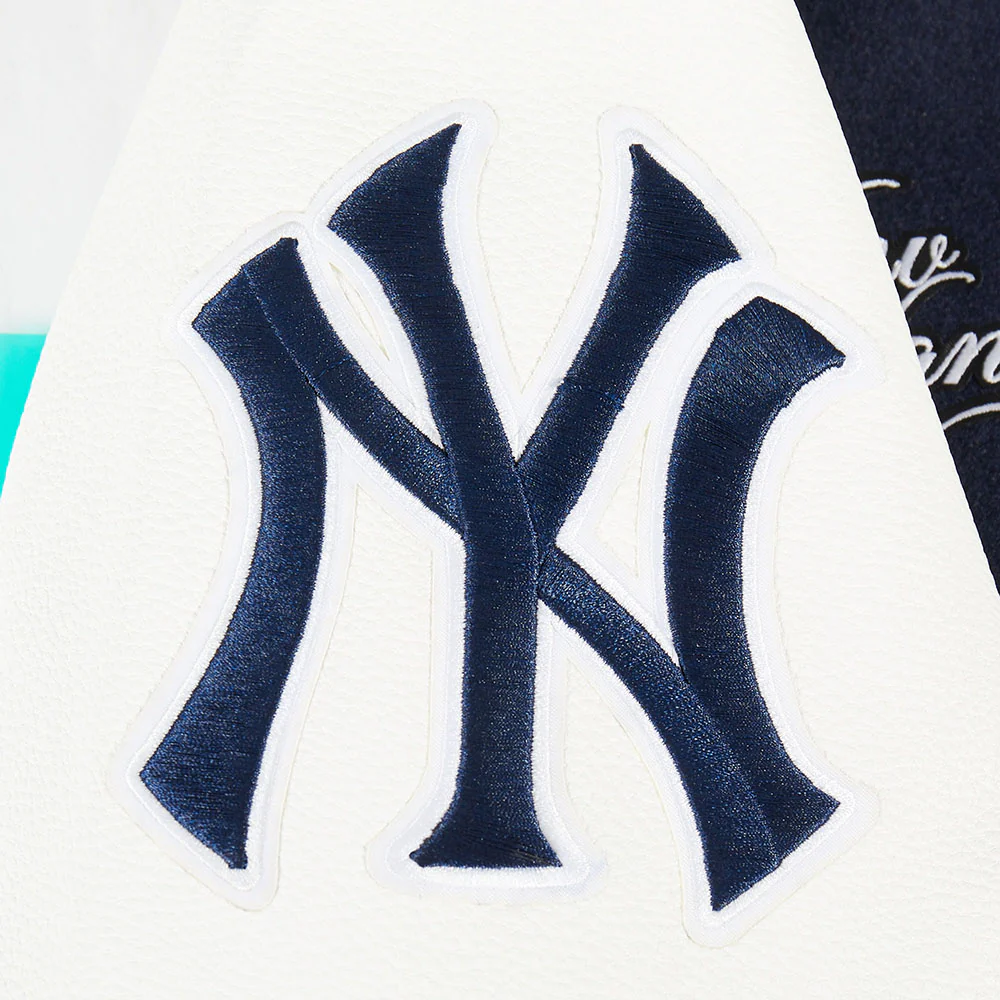 MLB NEW YORK YANKEES SUGAR SKULL MEN'S RIB WOOL VARSITY JACKET (MIDNIGHT NAVY/WHITE) - Image 5