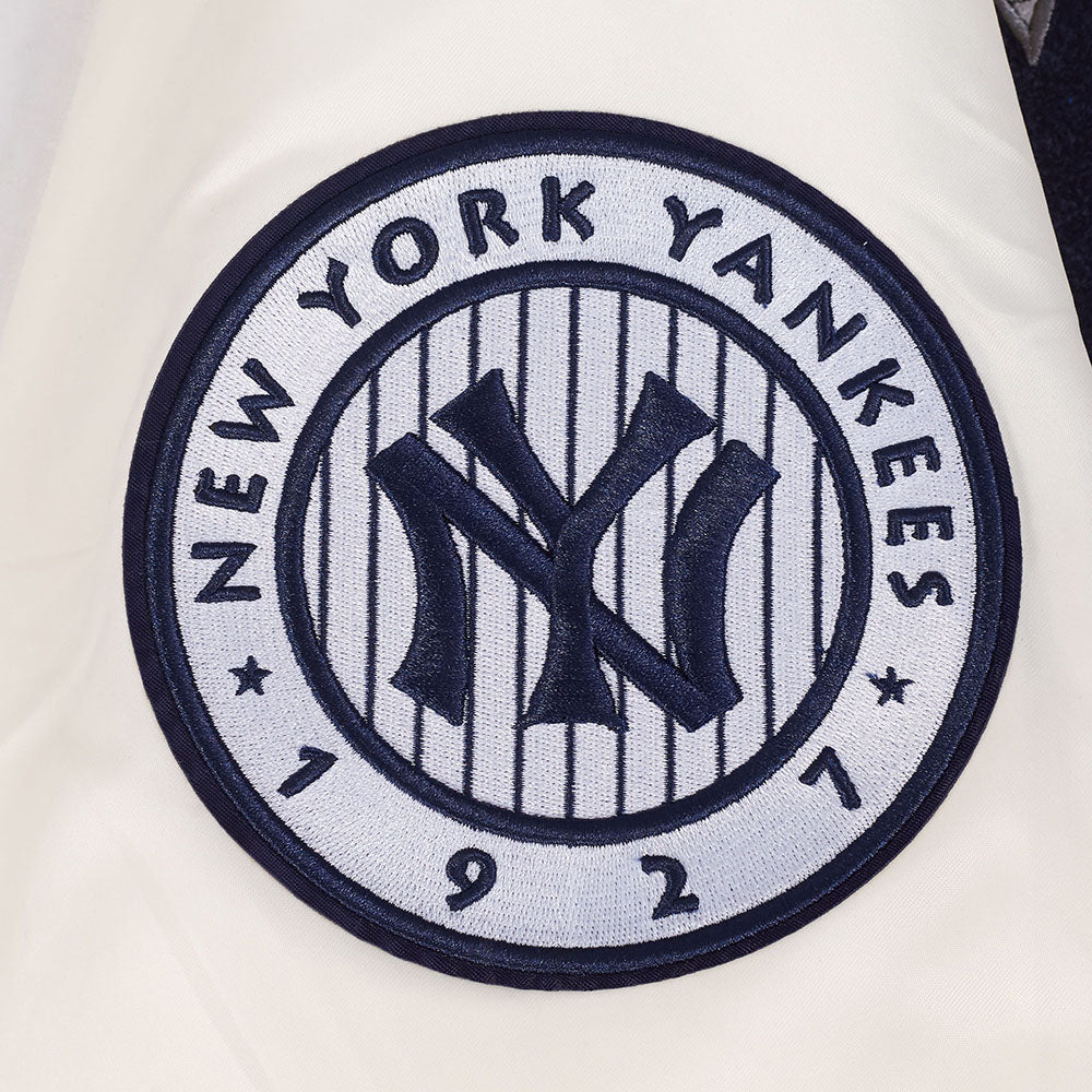 MLB NEW YORK YANKEES BEST OF MEN'S RIB SATIN JACKET (EGGSHELL/ MIDNIGHT NAVY) - Image 7