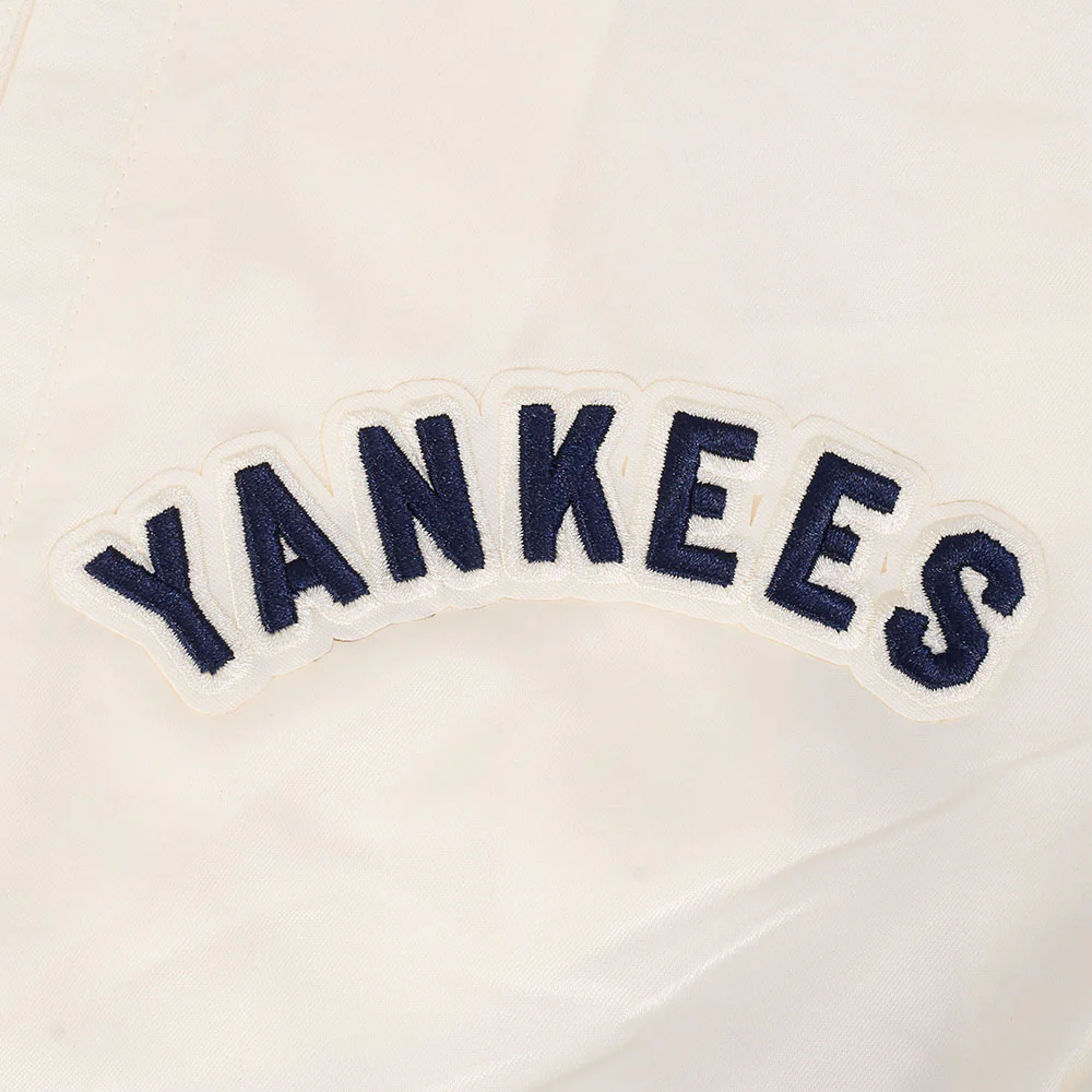 MLB NEW YORK YANKEES BEST OF MEN'S RIB SATIN JACKET (EGGSHELL/ MIDNIGHT NAVY) - Image 8