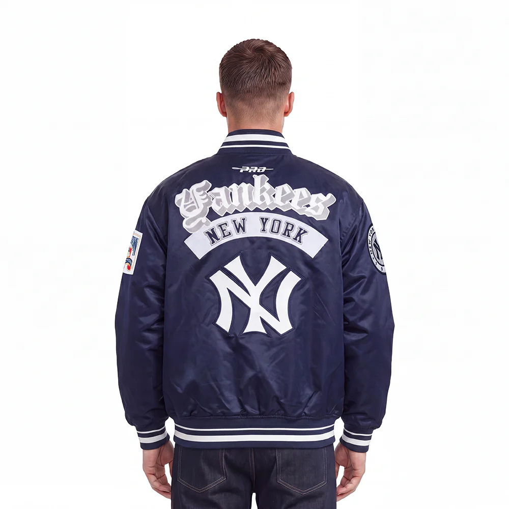 MLB NEW YORK YANKEES BEST OF MEN'S RIB SATIN JACKET (MIDNIGHT NAVY) - Image 2