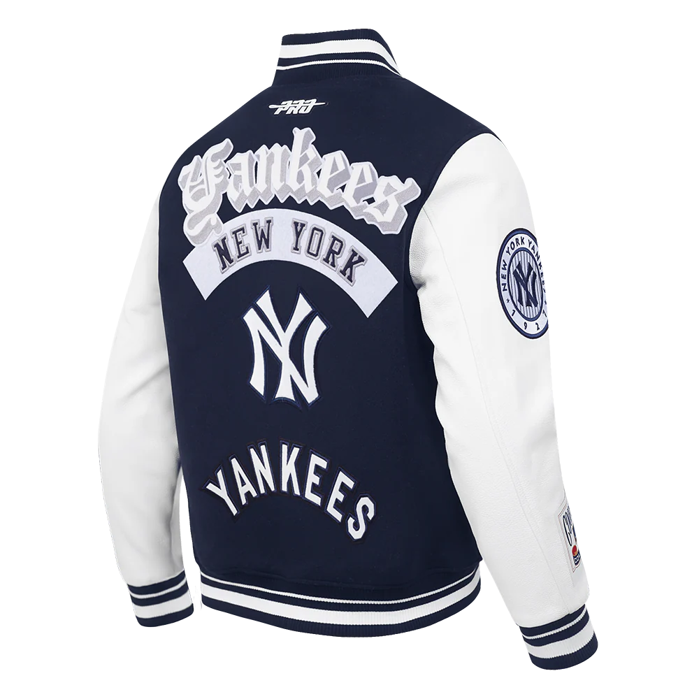 MLB NEW YORK YANKEES BEST OF MEN'S RIB WOOL VARSITY JACKET (MIDNIGHT NAVY/WHITE) - Image 6