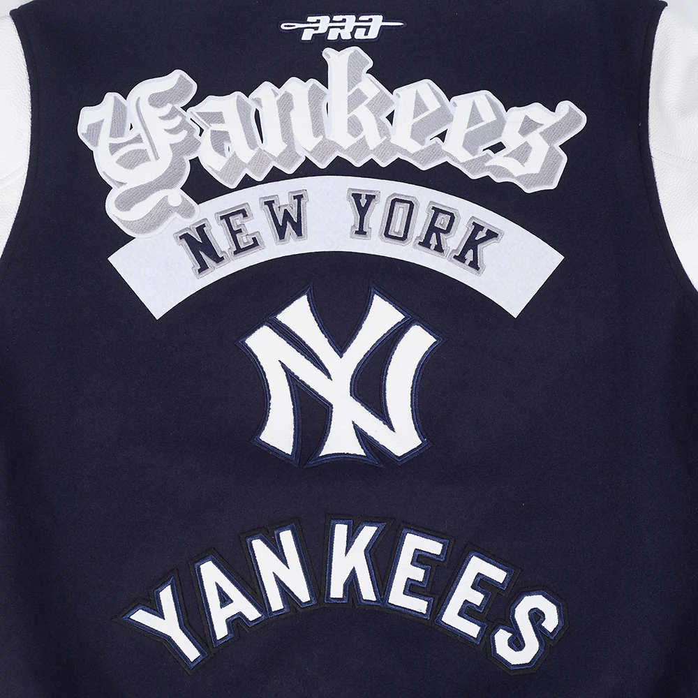 MLB NEW YORK YANKEES BEST OF MEN'S RIB WOOL VARSITY JACKET (MIDNIGHT NAVY/WHITE) - Image 8