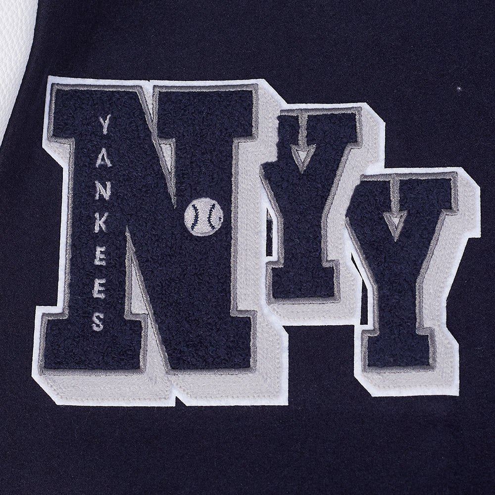 MLB NEW YORK YANKEES BEST OF MEN'S RIB WOOL VARSITY JACKET (MIDNIGHT NAVY/WHITE) - Image 9
