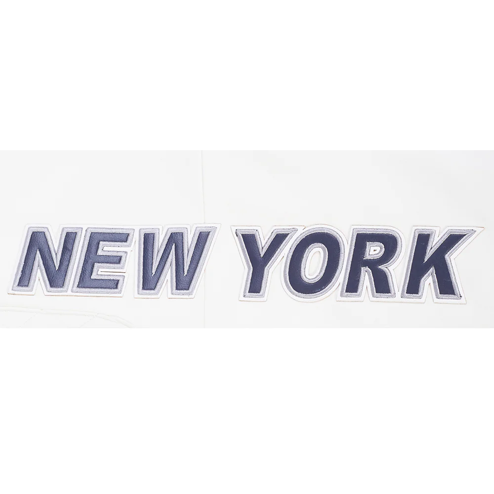 MLB NEW YORK YANKEES MEN'S MOTO JACKET (EGGSHELL/ MIDNIGHT NAVY) - Image 8