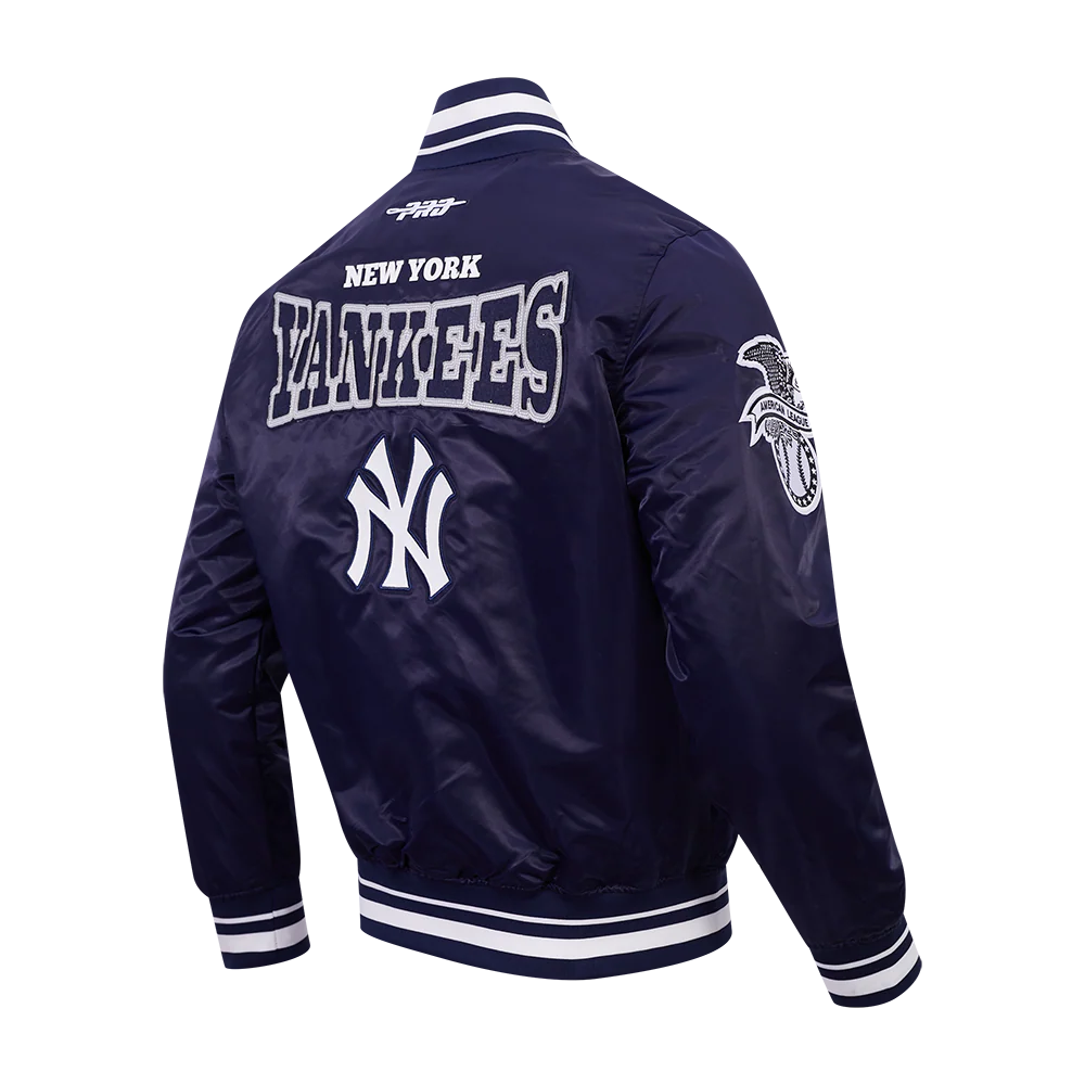 MLB NEW YORK YANKEES DAY ONE MEN'S SATIN JACKET (MIDNIGHT NAVY) - Image 4