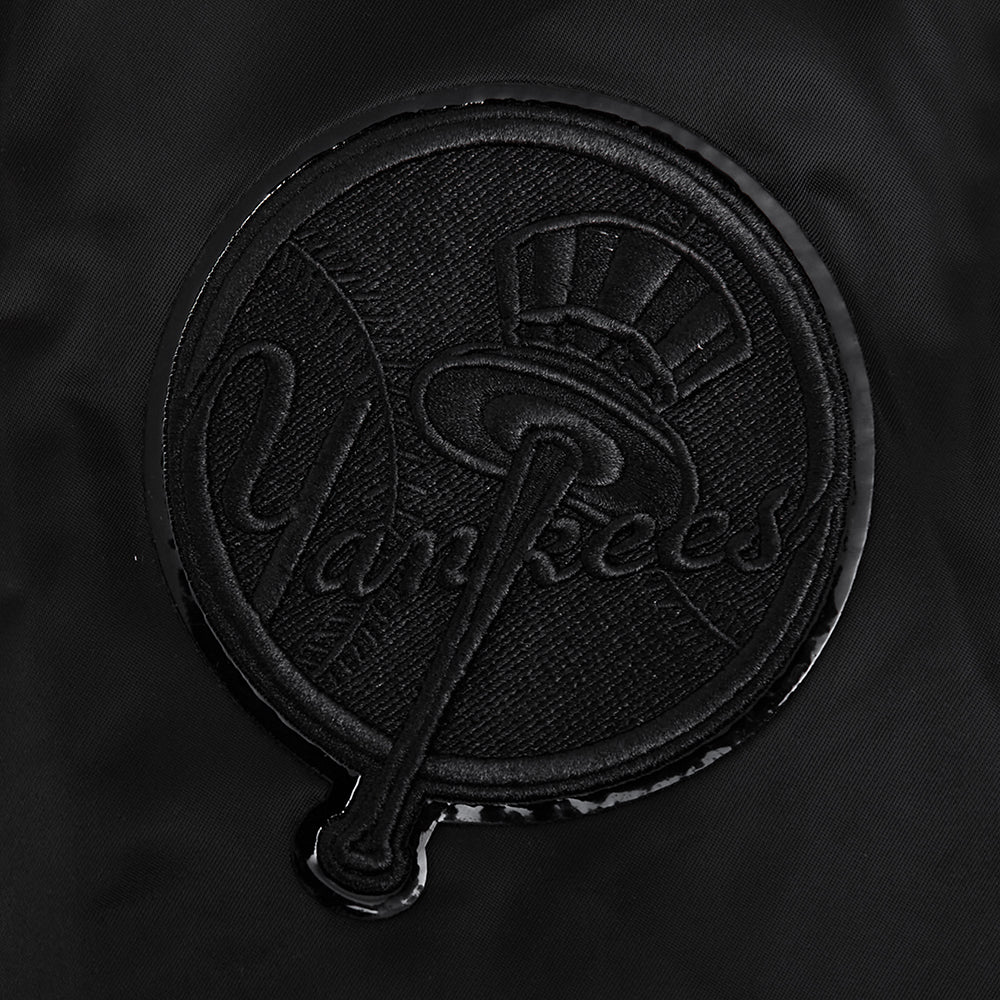 MLB NEW YORK YANKEES TRIPLE BLACK MEN'S SATIN JACKET (BLACK) - Image 7