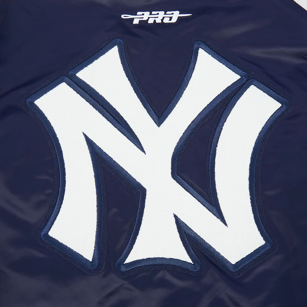 MLB NEW YORK YANKEES RETRO CLASSICS MEN'S PRO SATIN YD RIB JACKET (MIDNIGHT NAVY) - Image 9