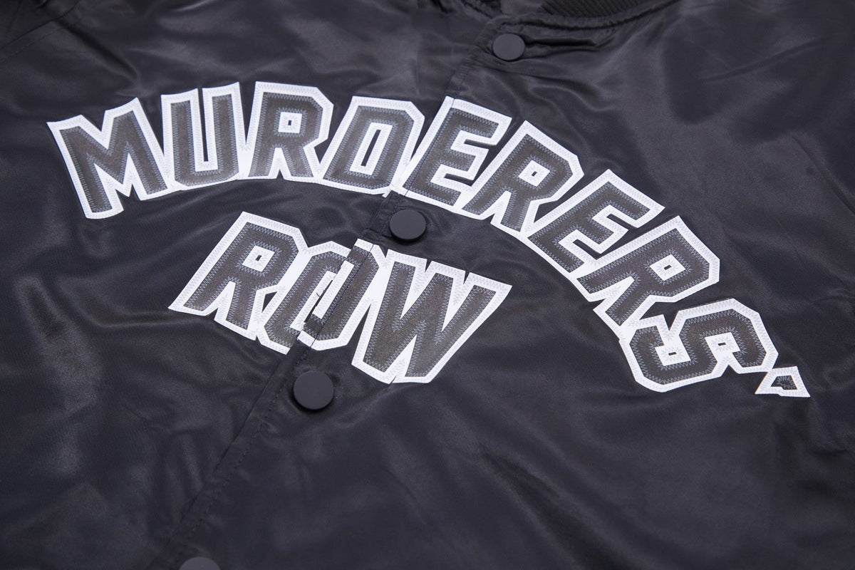 MLB NEW YORK YANKEES MURDERERS ROW BIG LOGO MEN'S SATIN JACKET (BLACK) - Image 6