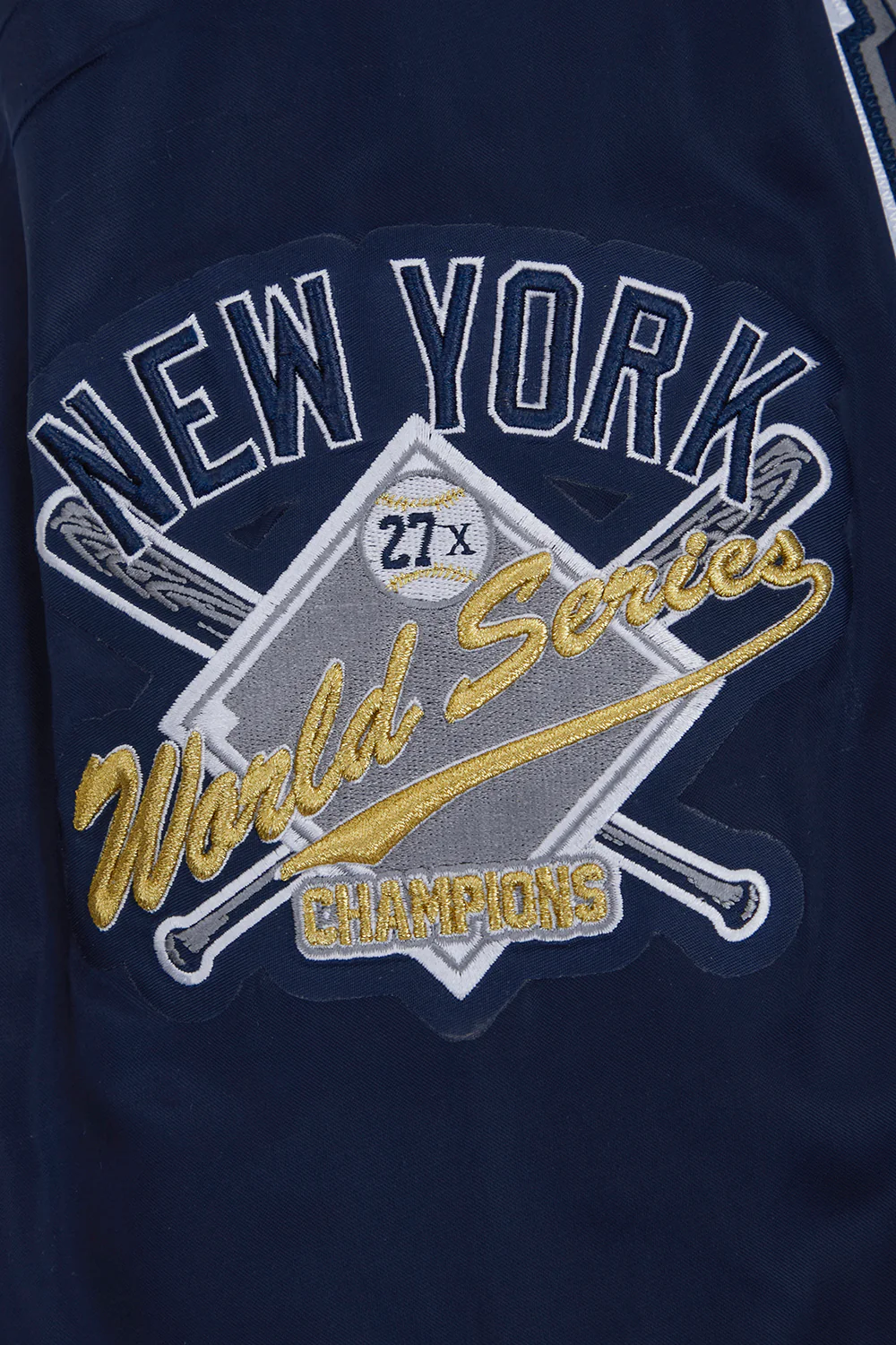 MLB NEW YORK YANKEES CREST EMBLEM MEN'S SATIN JACKET (MIDNIGHT NAVY) - Image 11