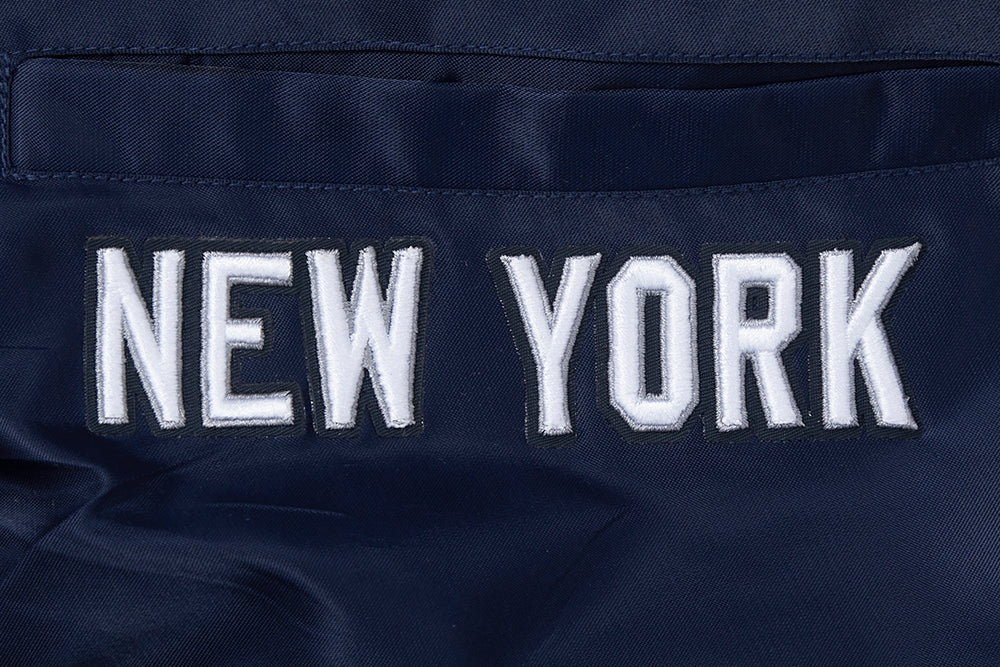 MLB NEW YORK YANKEES CREST EMBLEM MEN'S SATIN JACKET (MIDNIGHT NAVY) - Image 8